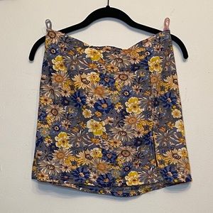 Multi-color flower mini skirt